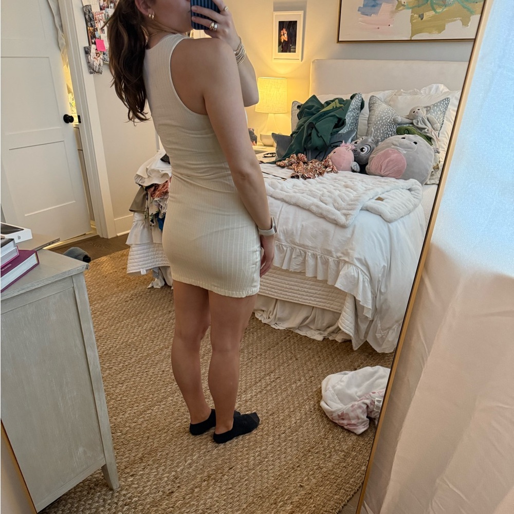 Cream Ribbed Dress - Picture 2 of 2